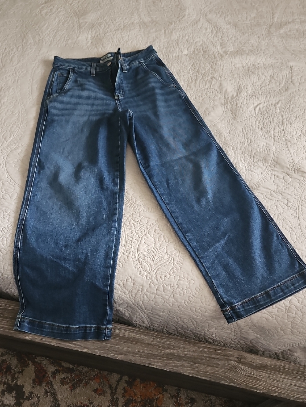 L.L. Bean Women's Dark Blue Wide Leg Jeans